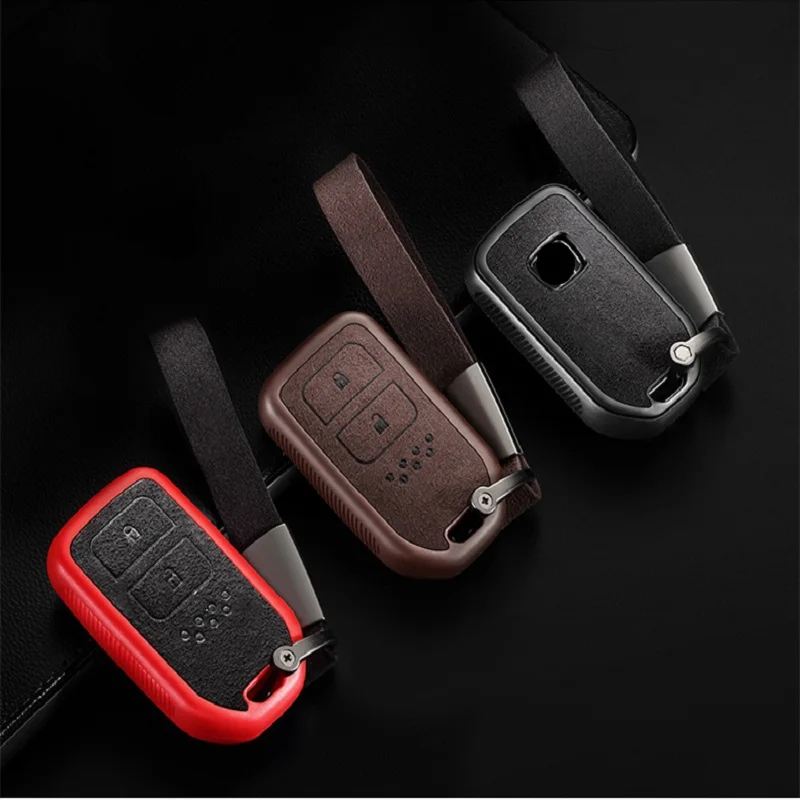 TPU+Leather Car Keyless  Key Case Cover For Honda STEPWGN Odyssey Freed Elysion MPV Civic Accord Pilot CRV 2015-2018