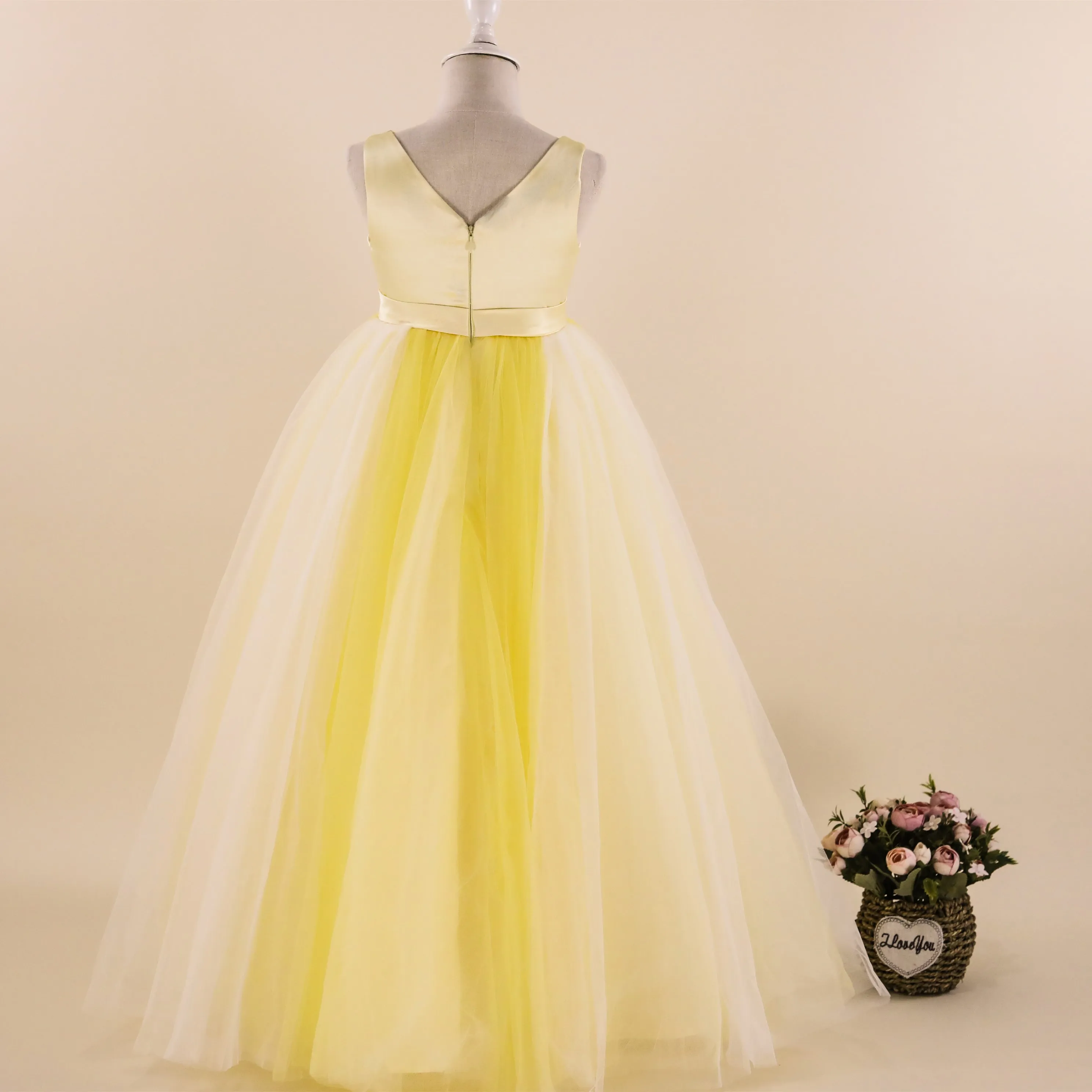 Tulle Flower Girl Dress Wedding Pageant Birthday Evening Party Ceremony Festivity Celebration Junior Bridesmaid Ddress For Kids