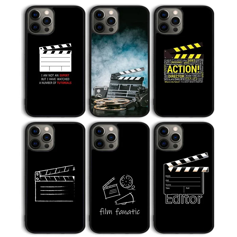 Film Movie Director Clapper Board Phone Case Cover for iPhone 15 SE2020 14 13 11 12 Pro Max mini XS XR 8 Plus 7 6S Shell Coque