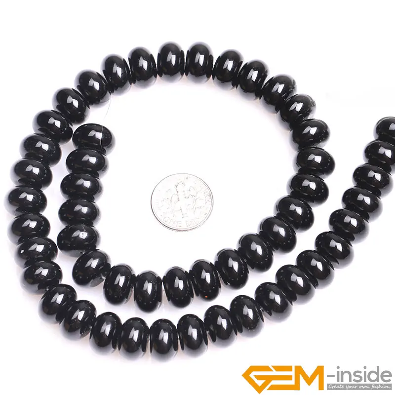 Rondelle Spacer Black Agates Beads Natural Stone Beads DIY Loose Beads For Jewelry Making Strand 15 Inches Free Shipping