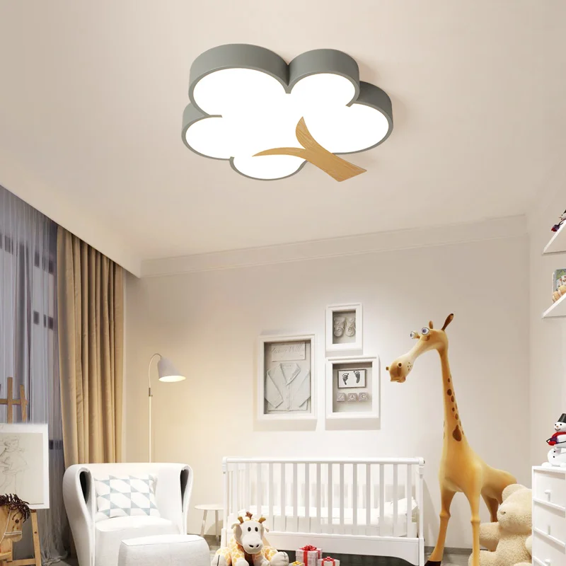 Nordic Macaron Children’s Room Ceiling Lamp Modern Simple Eye Protection Study Lamp Creative Warm Cloud Bear Cartoon Lighting