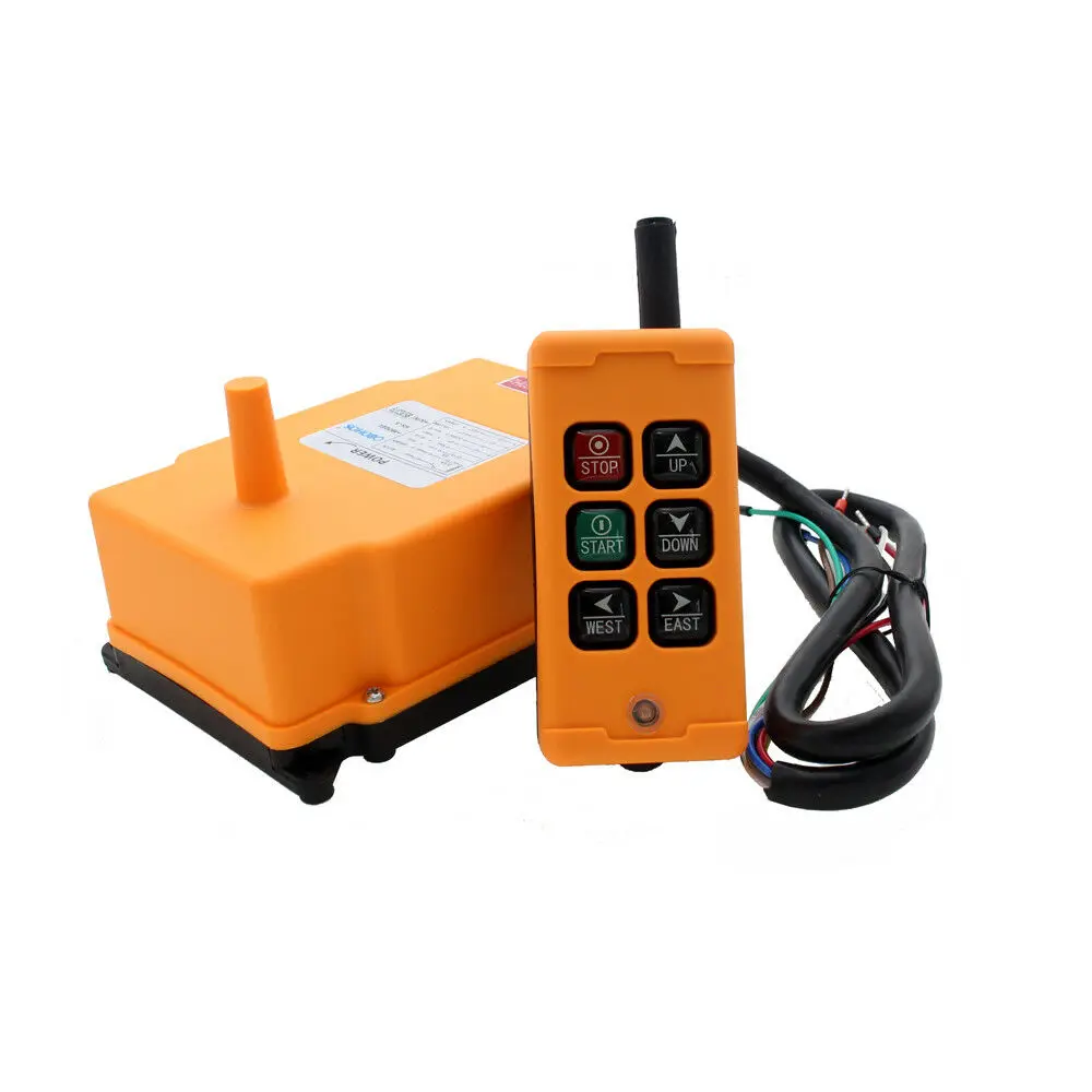 

ndustrial Remote Control Crane Transmitter HS-6 6 keys receiver+transmitter DC12V 24V AC36V 110V 220V 380V