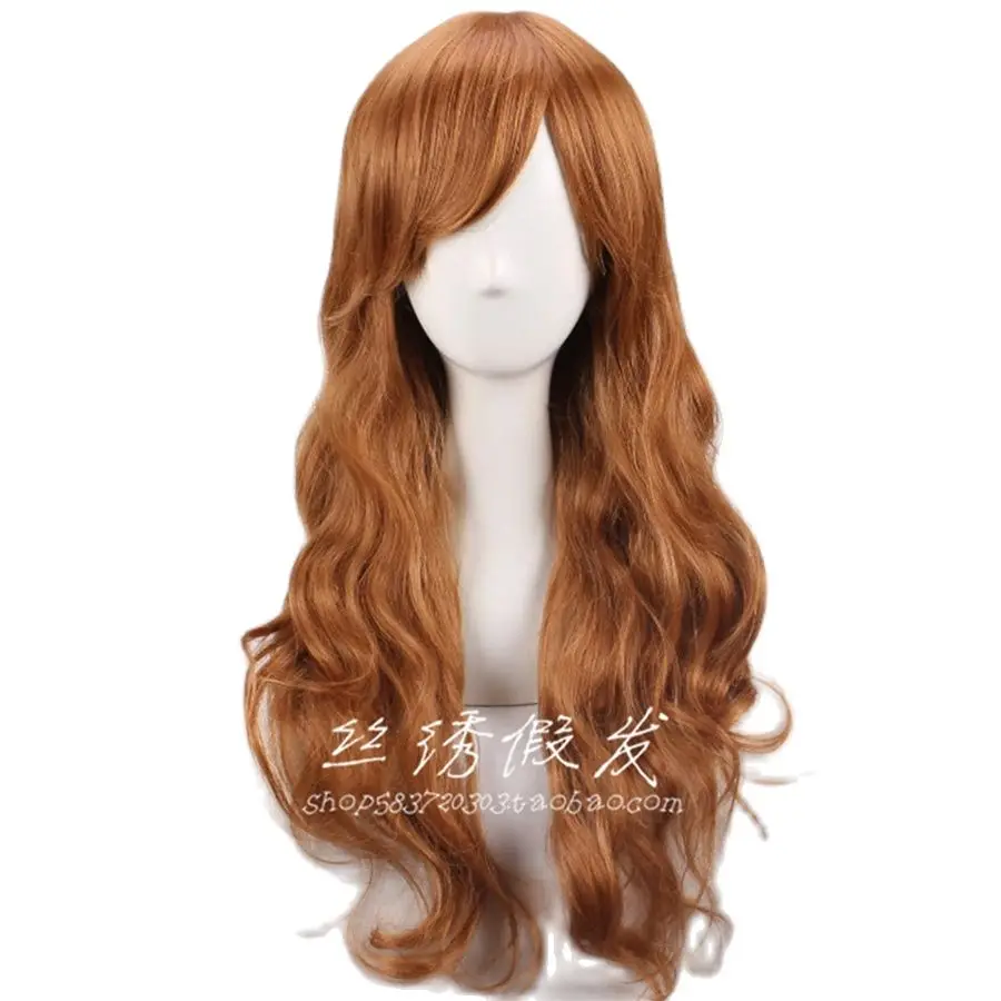 Mabel Pines 75cm Long Wavy Brown Anime Wig Heat Resistant Synthetic Hair Role Play Wigs + Wig Cap