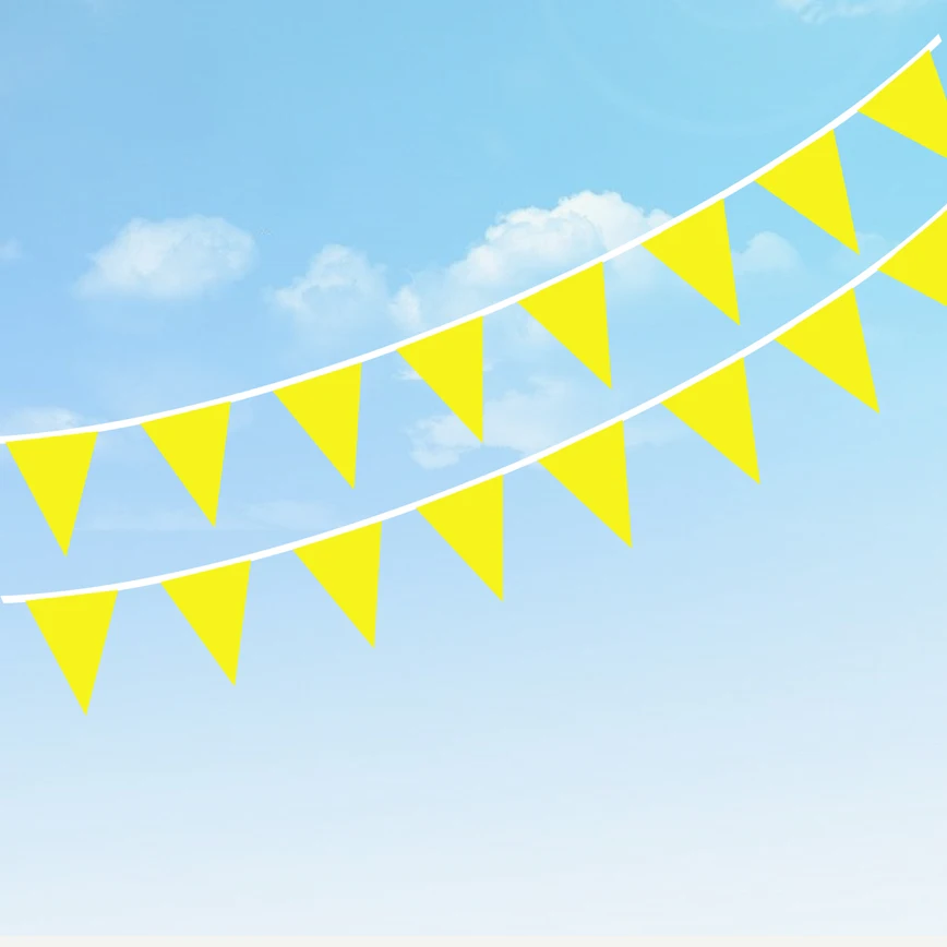 80M 200 Yellow Flags string banner wedding baby shower flags happy birthday banner party supplies Stain Fabric Bunting flag DIY