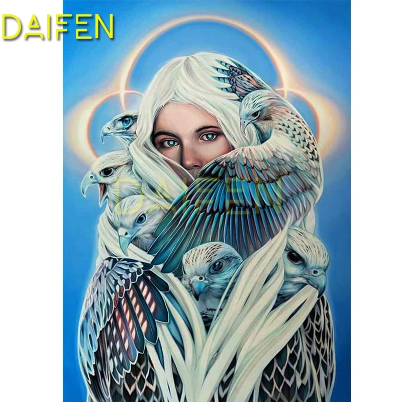 Full Square Diamond mosaic Eagle bird woman girl Full Round Diamond painting Cross stitch Animal pigeon 5DDIY Diamond embroidery