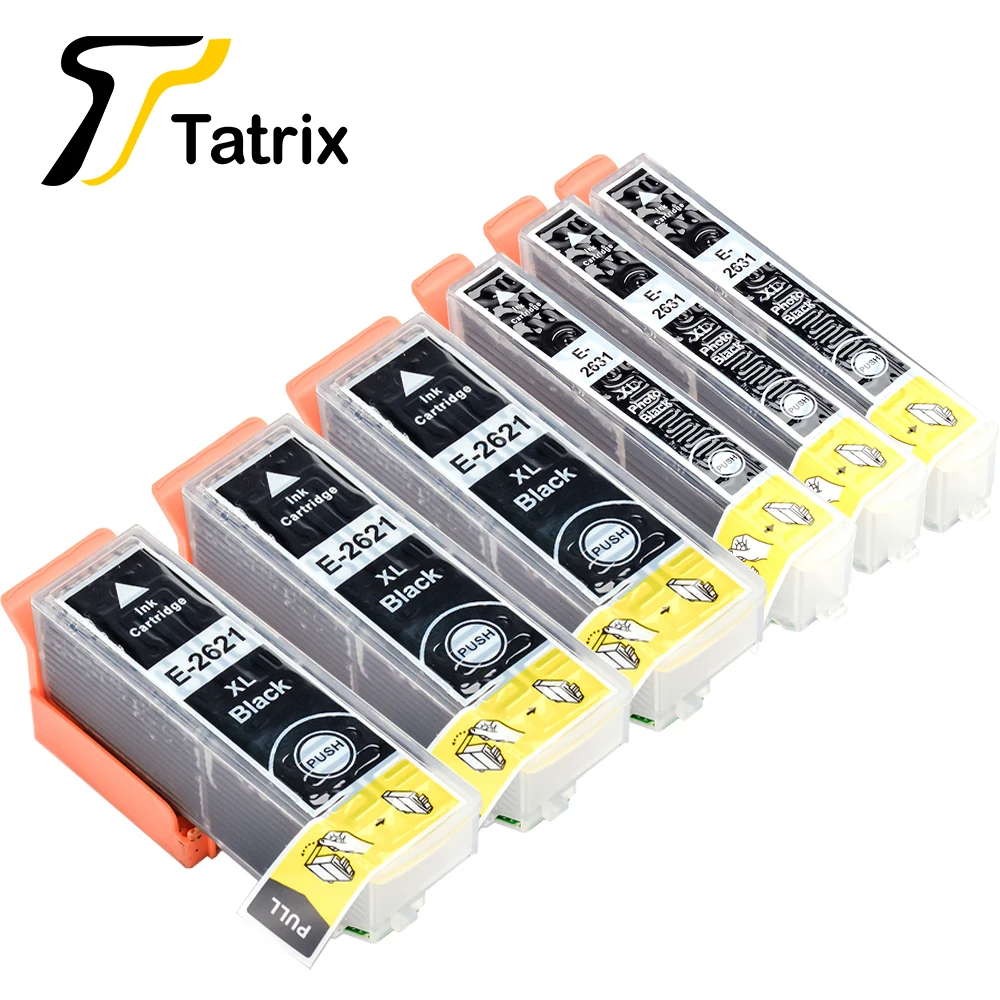 Tatrix Black Compatible Ink Cartridge 26XL T2621 T2631 For Epson XP-510 XP-605 XP-610 XP-615 XP-700 XP-710 XP-800 XP-810 printer