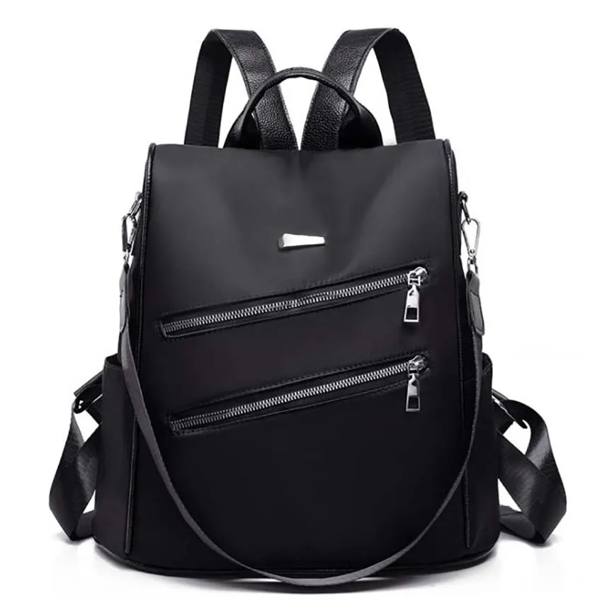 

Girls Backpack Waterproof New Multi-Zipper Anti-Theft Dual-Use Shoulder Backpack Bag Female Travel Casual Holiday Solid Backpack