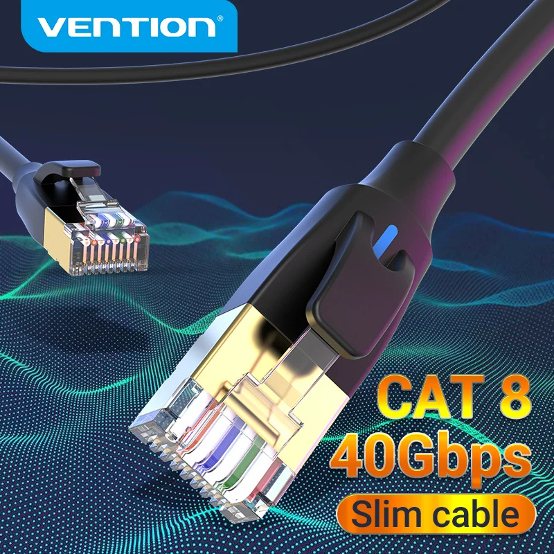 Vention Cat8 Ethernet Cable CAT8 40Gbps Cable Ethernet Slim Internet Lan Cord for Laptops PS 4 Modem Router RJ45 Patch Cable