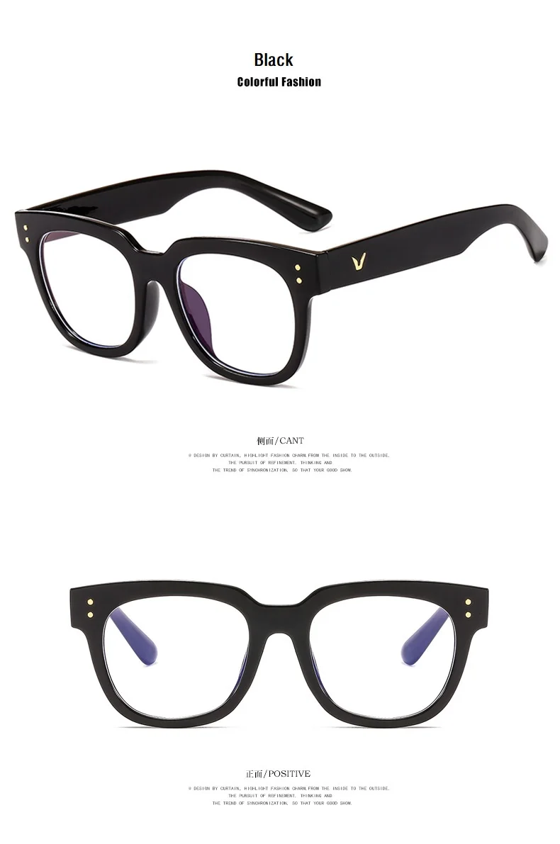Anti-Blaulicht-Brille mit großem Rahmen 2026 Damen Computer-Brille mit Blaulichtfilter Schwarze Strahlenschutzbrille Brillen Herren – Detail 5