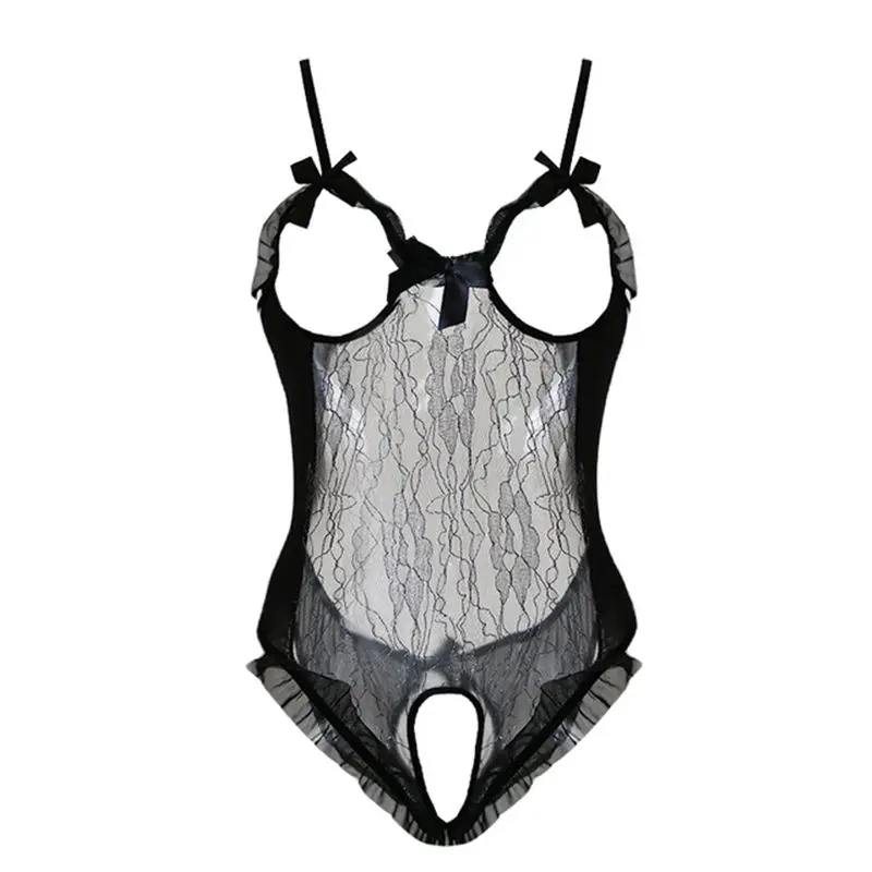 Lingerie erotica per le donne biancheria intima del sesso vestito da porno vestito con fiocco caldo aperto Costume Sexy con apertura sul cavallo