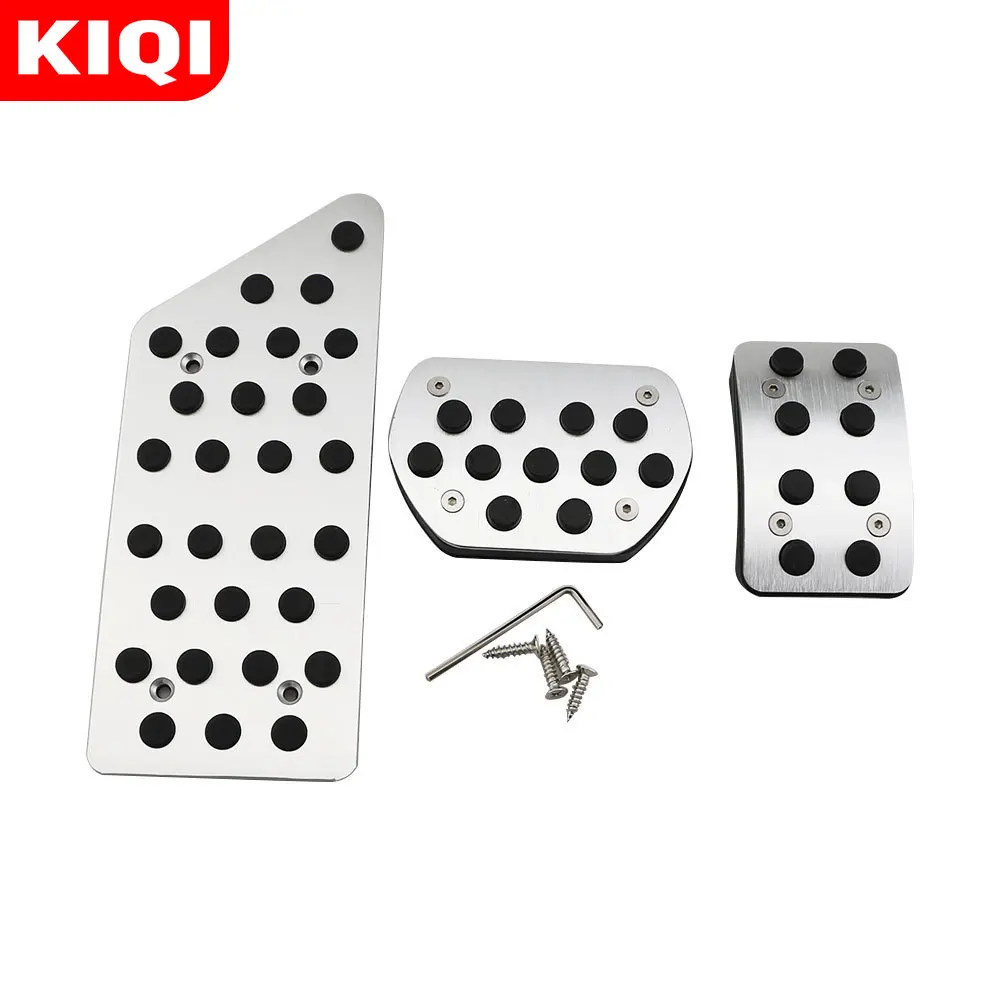 KIQI Car Pedals for Peugeot 3008 2013 2014 2015 LHD Accessories Metal Non-slip Brake Gas Clutch Fuel Accelerator Pedal Cover