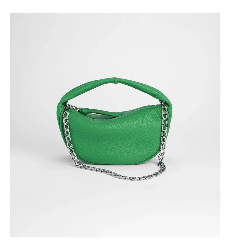 Imagem -02 - Bolsa de Ombro Feminina Designer Cadeias Topo-alça Pequena Bolsa Hobos Bolsa Feminina Bolsa Verde Rosa Quente Preto 2023 Verão Novo