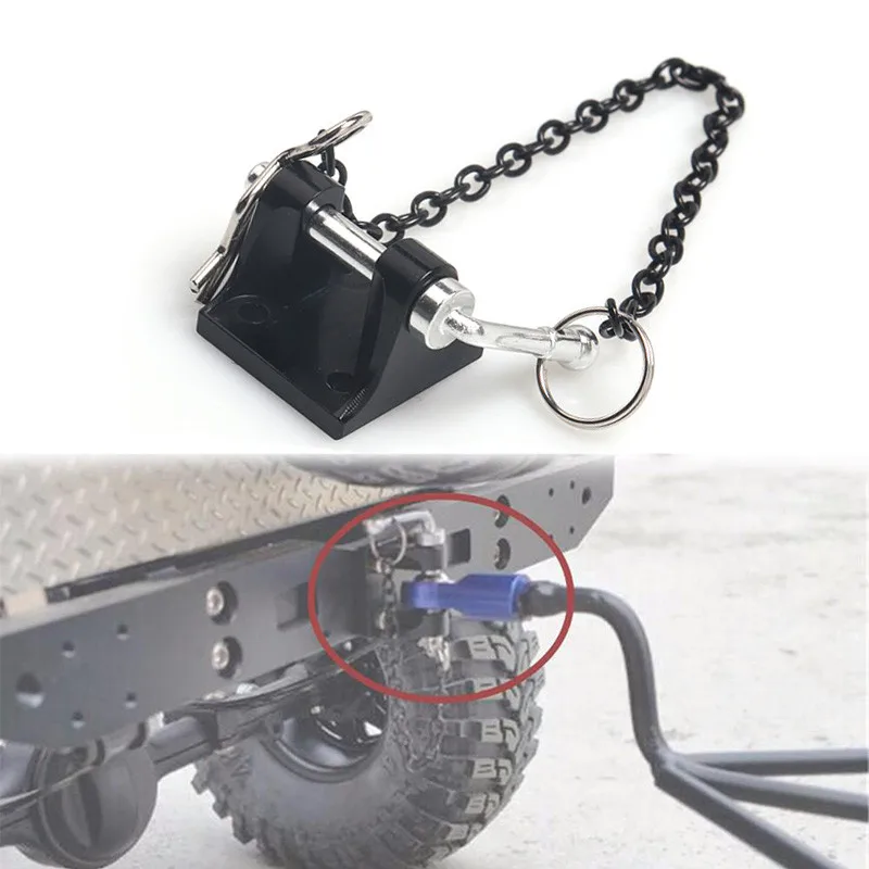 1/10 Hitch Tow Shackles Trailer Hook Set Metal Climbing Rope Chain Spare Parts RC Crawler Model Accessories Rescue Simulation