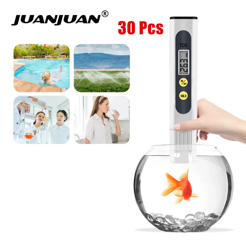 

30Pcs/Lot Digital TDS Meter Portable Pen TDS Water Tester Filter Measuring Water Quality Purity Tester 0-990ppm Test Tool 50%Off