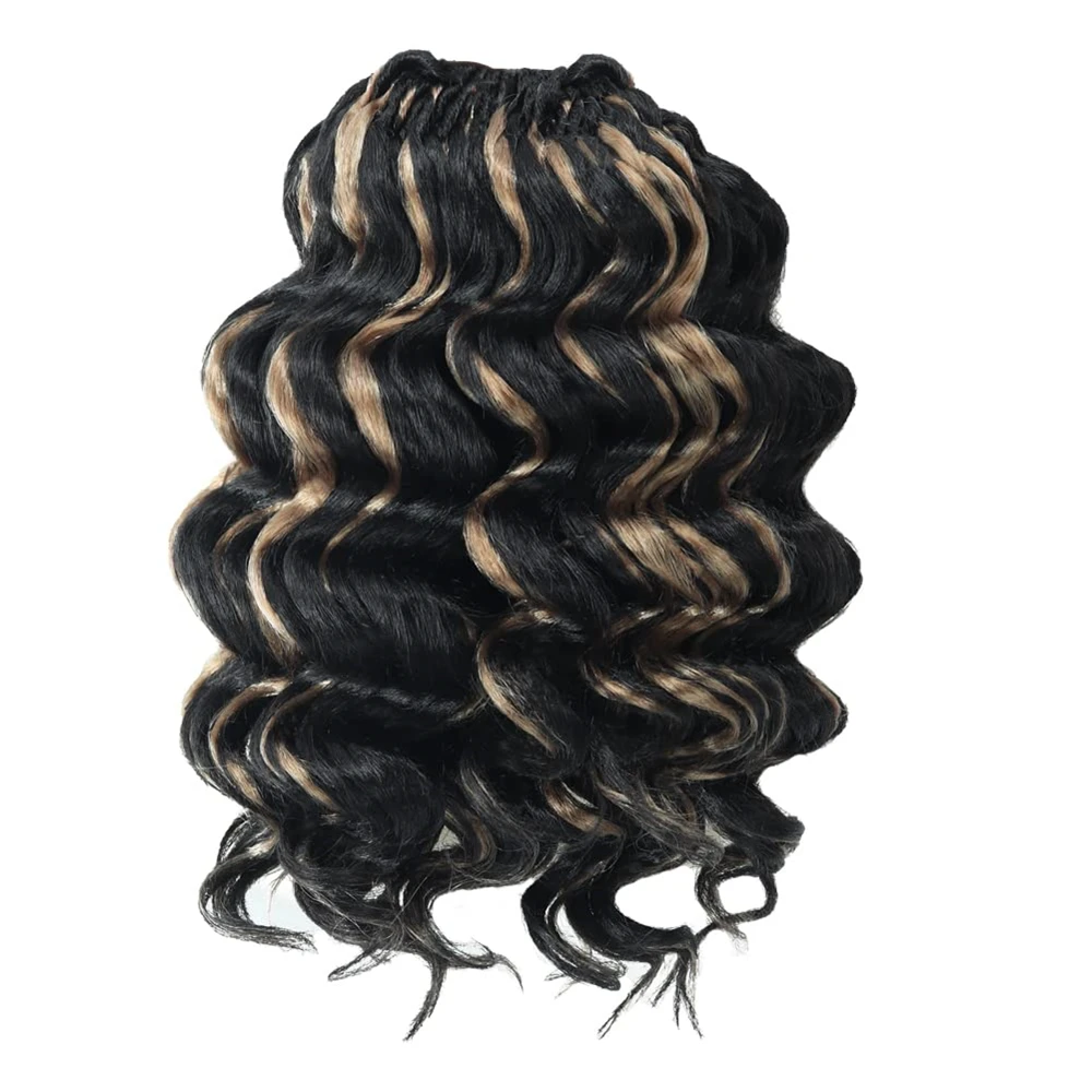 Deep Wave Crochet Hair 8 - 16 Inch Ombre Crochet Braids Synthetic Braiding Hair Extensions Natural Color 613# 99j#