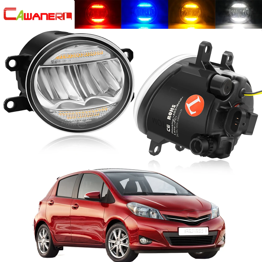

Противотуманные фасветильник 2 в 1 в сборе + дневные ходовые огни для Toyota Yaris 2006-2014, правая и левая светодиодные противотуманные фасветильник DRL 30 Вт, 8000лм, 12 В