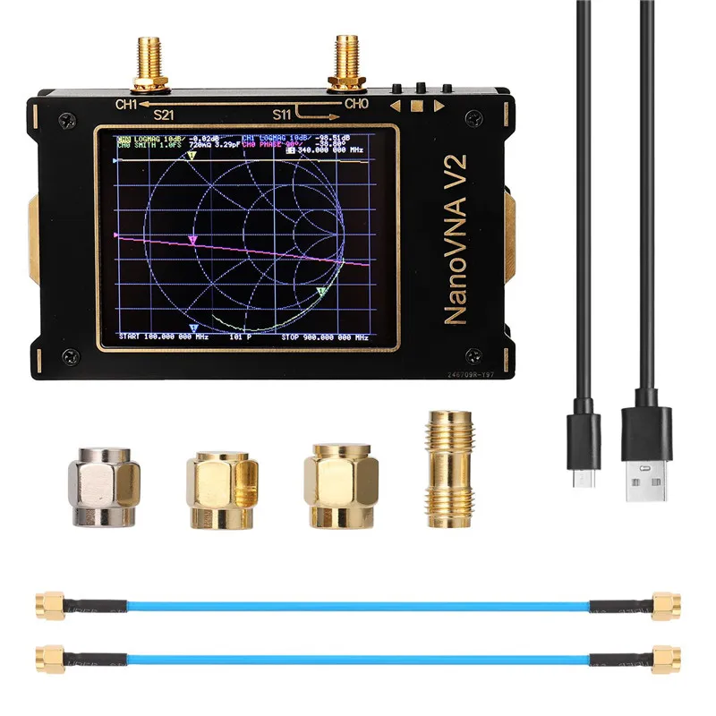 

Hot Sale 3.2Inch Display SAA-V2 NanoVNA V2 50kHz-3GHz 2.2Version Battery Black Vector Network Analyzer HF VHF UHF Antenna Meter