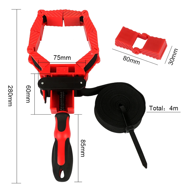 Strumenti di serraggio della cinghia multifunzione morsetto per tubi lavorazione del legno morsetto per utensili a banda regolabile rapido morsetto angolare poligonale in Nylon da 4M