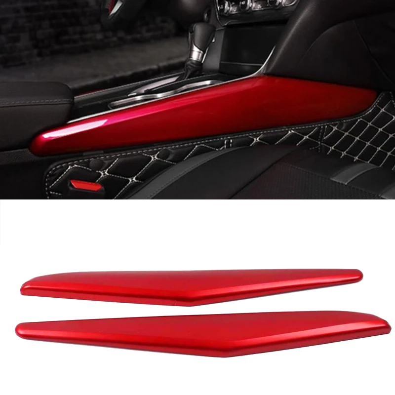 Cubierta de marco de decoración de salida de aire Interior, embellecedor de caja de reposabrazos de cambio de marchas para Honda Accord 2018 2019 2020, ABS rojo