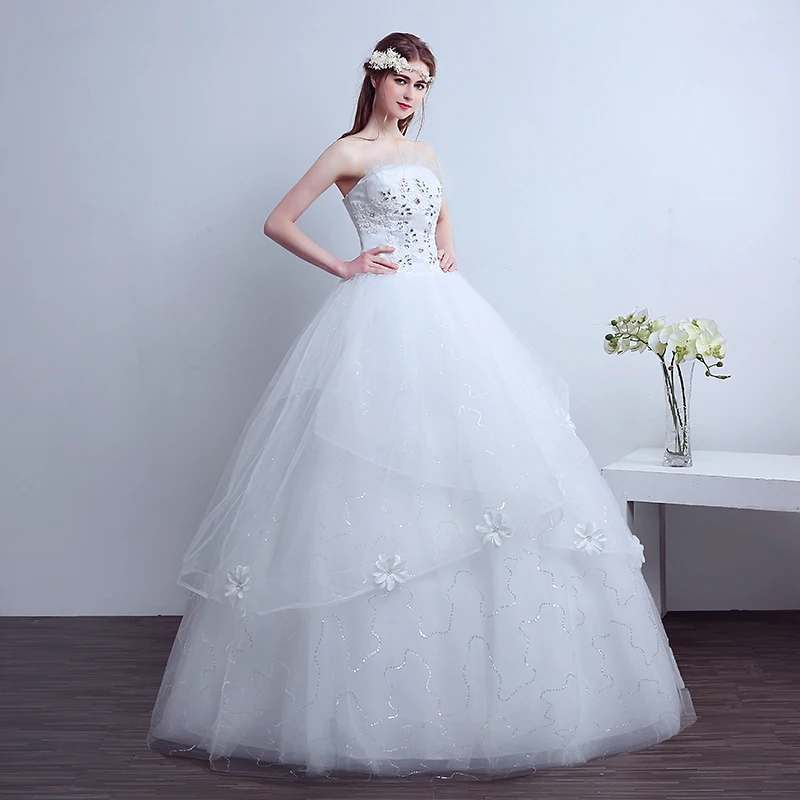 Anxin sh-vestido de casamento com rendas, flor vermelha, com babados de cristal, princesa, vestido de casamento