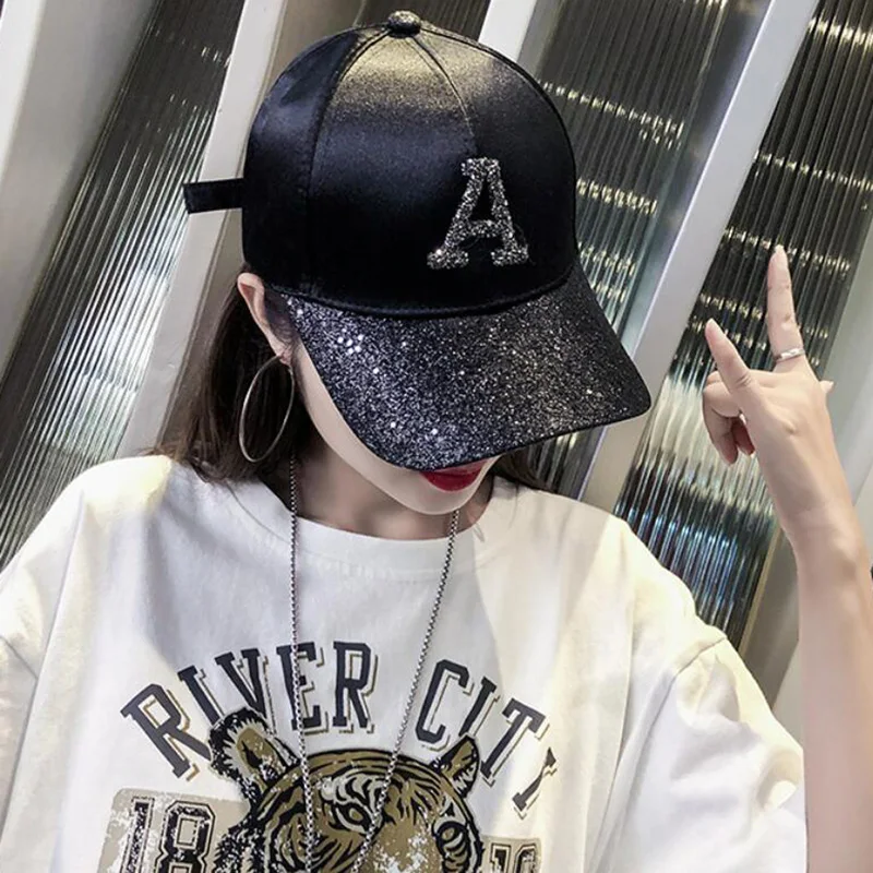 Winter stitching glitter hat for women cotton embroidery line baseball caps men hip hop hats snapback hat sea cap Bone Garros