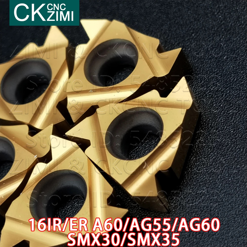 16IR 16ER A60 AG55 AG60 SMX30 SMX35 Internal Benang Eksternal Turning Sisipan CNC Alat Sisipan Ulir Mengubah Sisipan