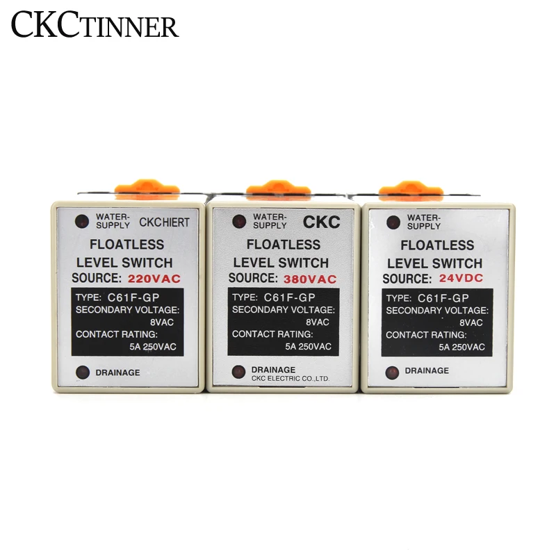 C61F - GP Water Level Controller Switch Pump Automatically Switches With Base Socket DC24V  AC220V AC380V