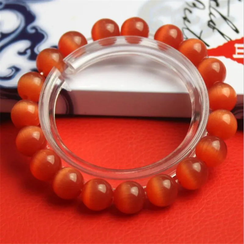 Pulseira com pedras preciosas de olho de gato, 6/8/10mm, pulseira de cristal de vidro romântico, para fazer joias, pulseira feminina redonda com contas