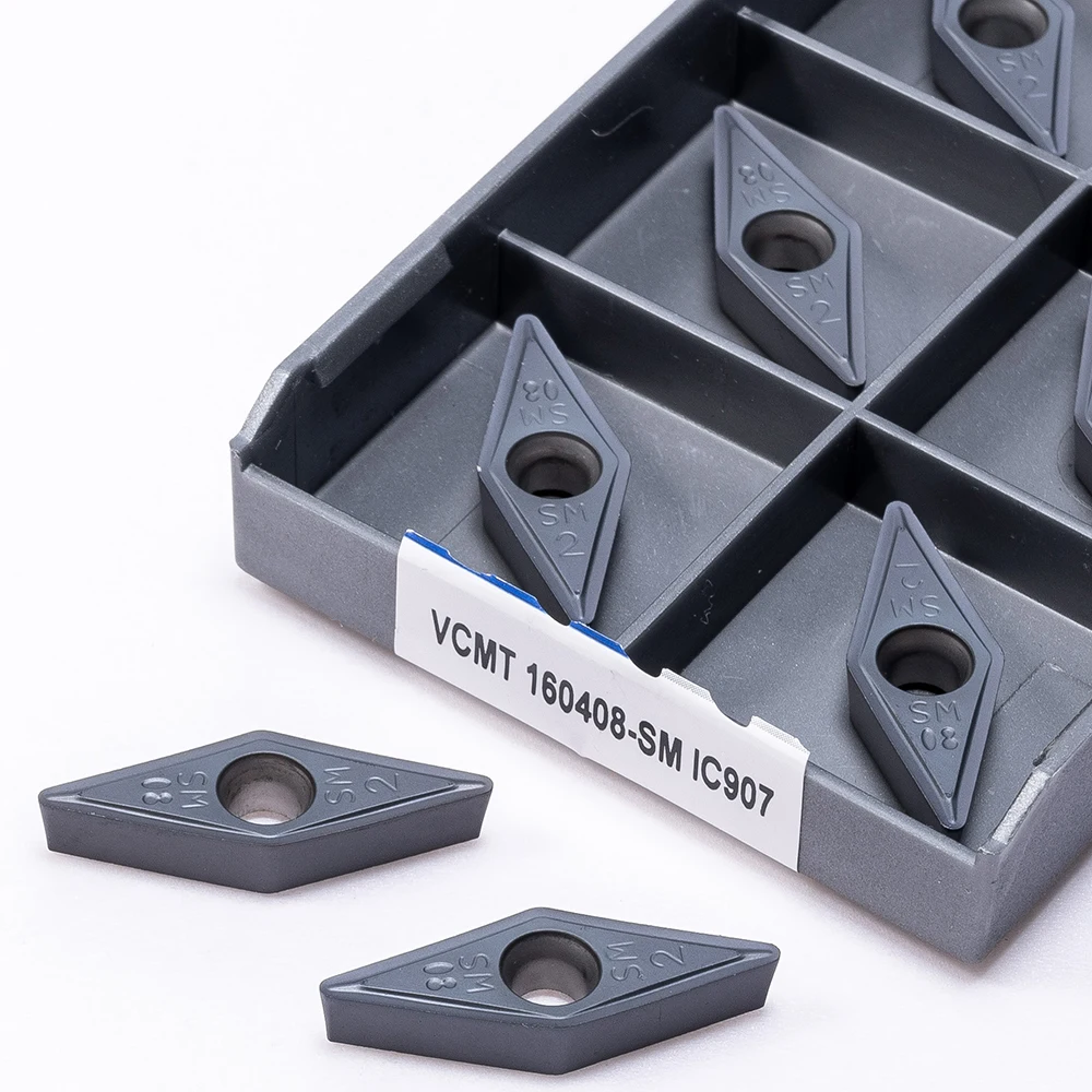 Imagem -05 - Torno de Carboneto de Torneamento Externo Cnc Nice Cutting Tools Vcmt160404 Vcmt160408 sm Ic907 Ic908 Vcmt 160404 160408