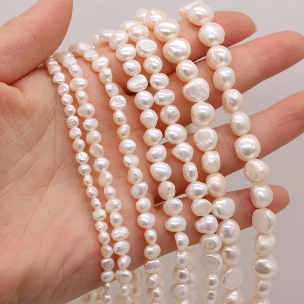 Natural Freshwater White Pearl High Quality Cross-Hole Loose Beads For Jewelry Making DIY Bracelet Earring Necklace Accessory