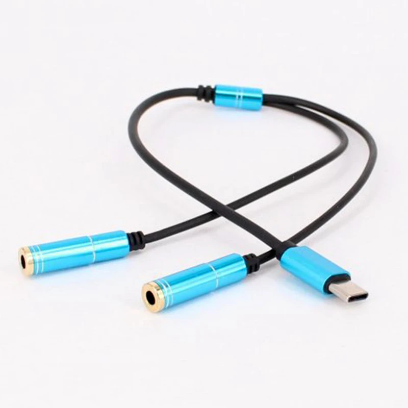 ประเภท C ถึง Dual 3.5แจ็คหูฟัง Usb C ถึง3.5มม.Aux คู่อะแดปเตอร์หูฟังสำหรับ Letv สำหรับ Xiaomi โทรศัพท์