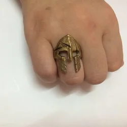 Cool Classic Sparta Helmet Ring Men Simple Warrior Rings Biker Jewelry Gift for Him