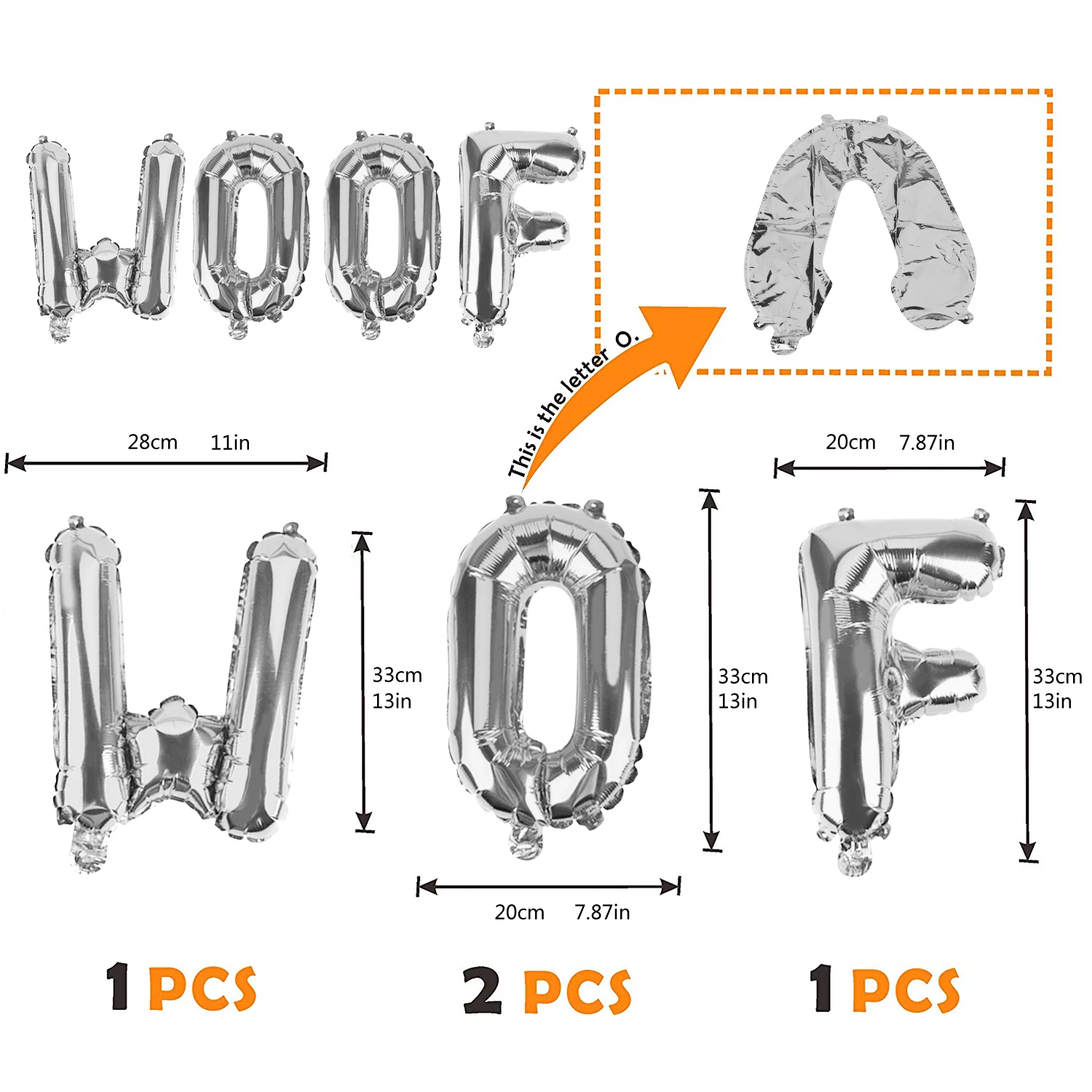 Foil Balloon Woof Letter Dog Birthday Balloon WOOF Letter Balloon Pet Product Birthday Party Animal Safari Party Decor Kids Toys