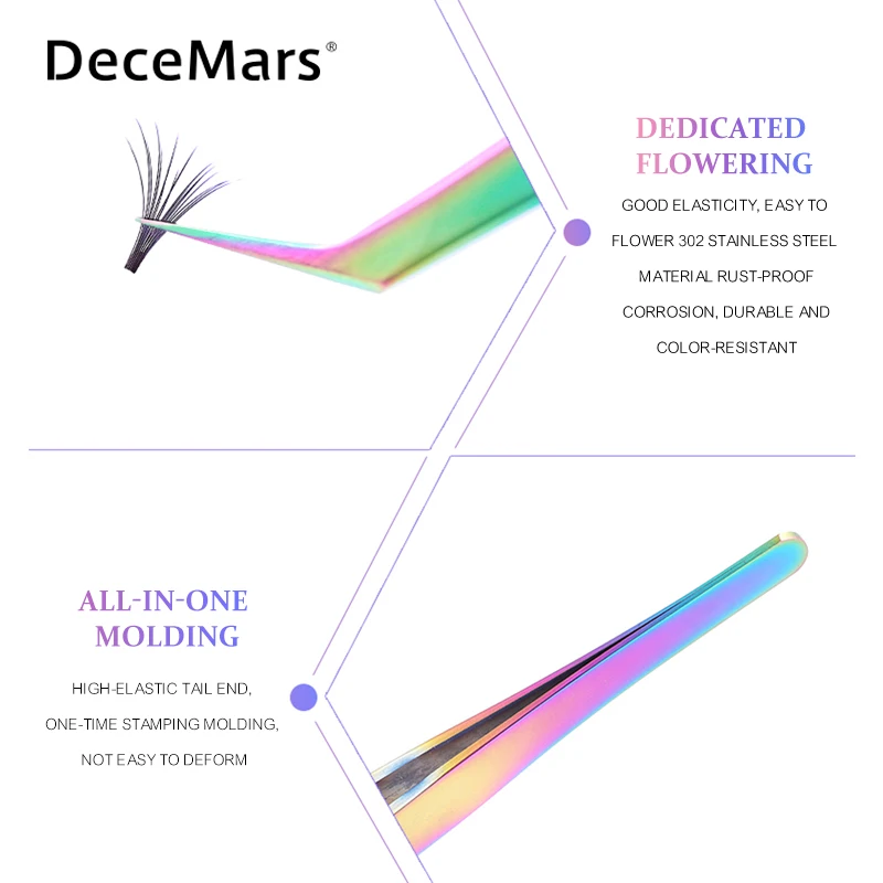 Decemars DM-1911 Volume Lash Extension Pincet Wimpers Pincet Professionele Voor Wimper Extension Rvs Gereedschap