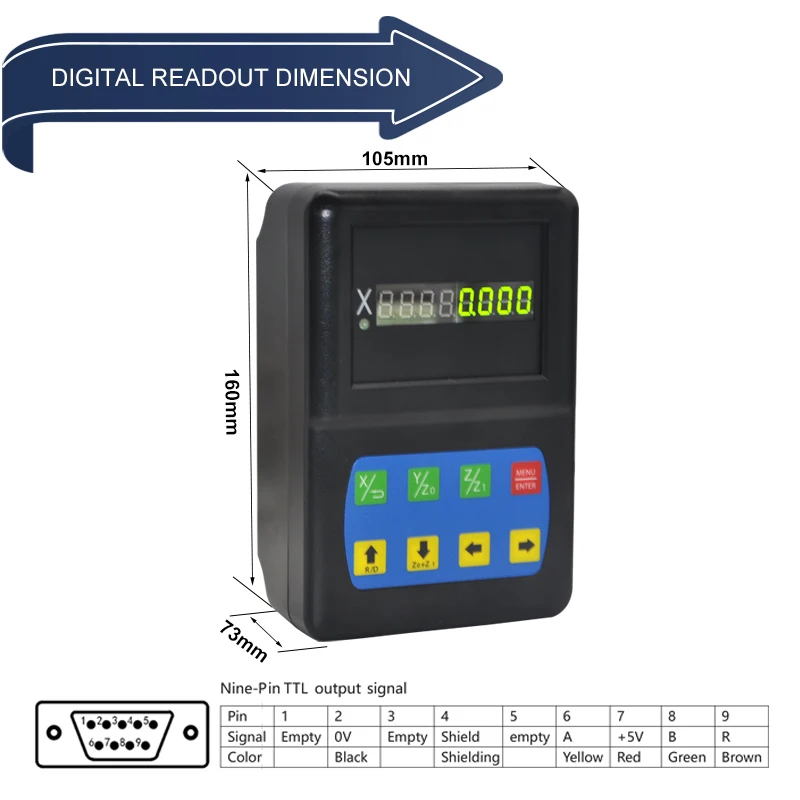 Imagem -03 - Ditron-digital Readout Display Dro com Escala de Vidro Linear Régua Grating Óptica Torno Fresador Eixo 501000 mm