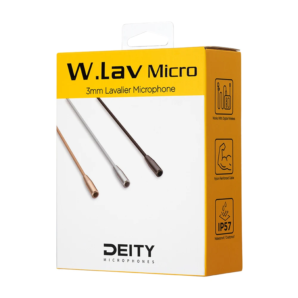 Deity W.Lav Micro 3 مم بقطر 1.8 متر طول الكابل مكثف متعدد الاتجاهات مسبق الاستقطاب مصمم لصنع الأفلام