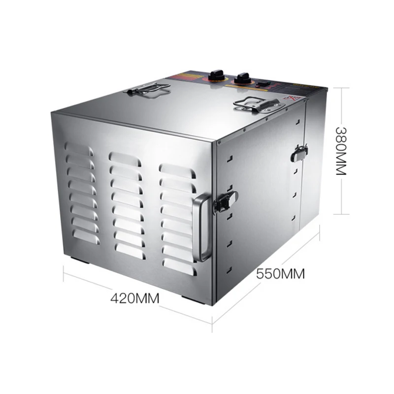 Secador de alimentos y frutas profesional comercial de 10 capas, deshidratador eléctrico de acero inoxidable para alimentos, frutas, verduras, carne de mascotas
