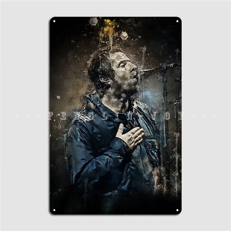 Liam Gallagher Dark Poster Metal Plaque Wall Decor Printing Cinema Living Room Living Room Tin Sign Posters