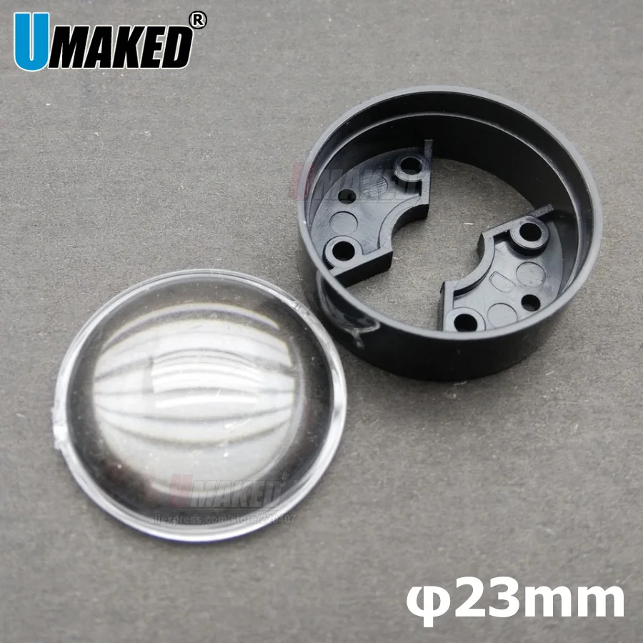 20sets 23mm with bracket holder led lens semi-circle Plano-convex LED Lenses Optic Lens Grade PMMA For len Reflector freeship