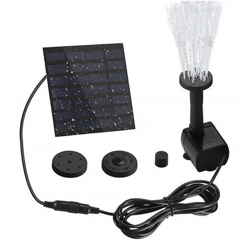 Solar garden fountain pump, solar garden fountain waterfall, solar outdoor bird bath running water fountain