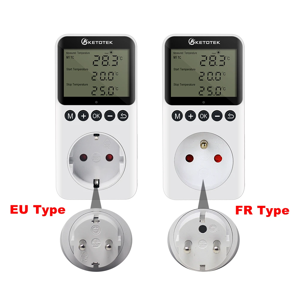 KT3200 Temperature Controller Digital Plug-in Thermostat Timer Switch Socket Heating Cooling Day/Night Control