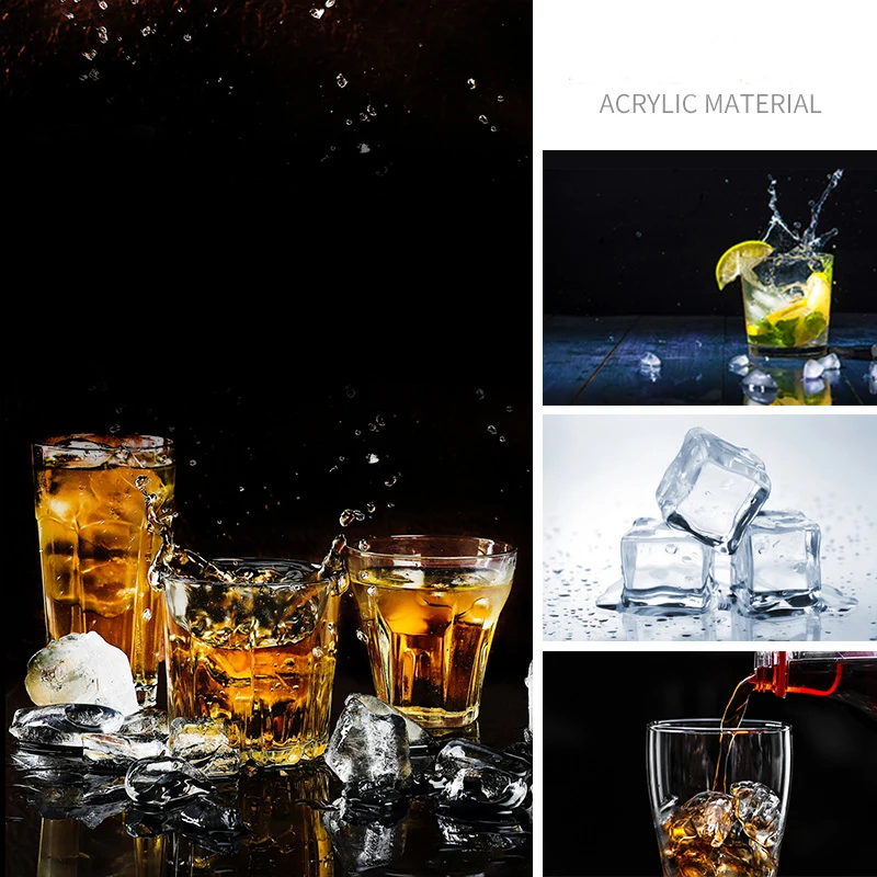 Photography Props Acrylic Simulation Ice Cube Drinks and Beverages Product Photo Decoration for The Photo Studio BUY 5 Free 2