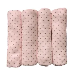 4 Pieces Baby Blanket Cotton Swaddle Wrap Newborn Bath Towel Nursing Cover Repeated Cloth Nappy Muslin Diapers 70*70 cm