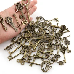 10pcs Vintage Metal Mixed Keys Charms Key Pendants Necklace DIY Decoration Retro Handmade Crafts Jewelry Accessories Zinc Alloy