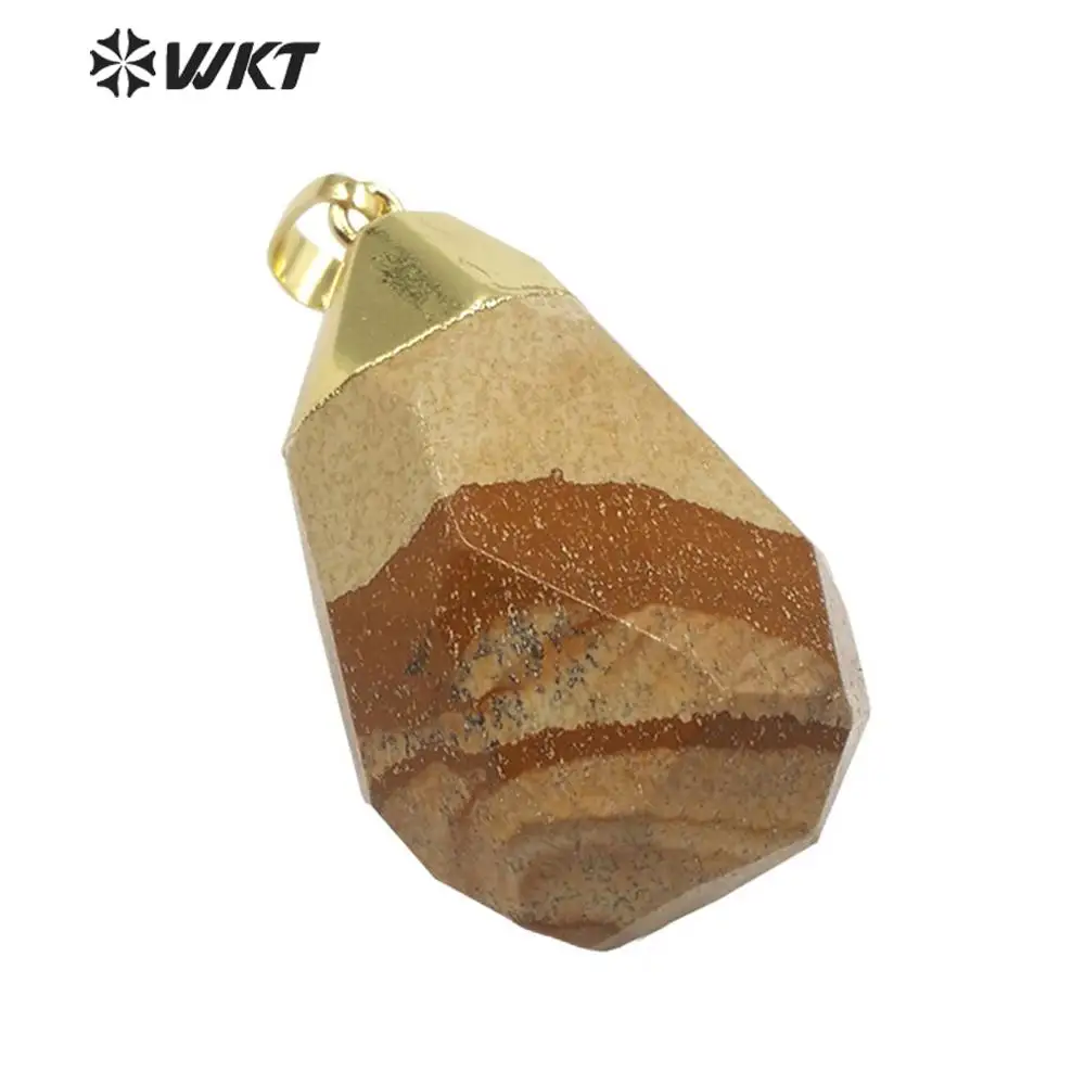 

WT-P1521 Wholesale 2023 New Stone Pendant Handmake Cabchon Faceted Chunky Decorative For Women DIY Picasso Accessories