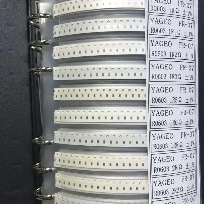 170valuesx50pces = 8500 pces 0603 smd resistor amostra livro 1% 1/10w 0r-10m resistor kit 0r ~ 10m 0r 1r-10m