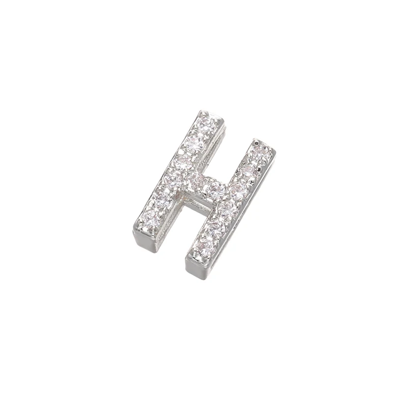 ZHUKOU silver color 26 letters beads for DIY handmade bracelets jewelry making Accessories letter beads Supplies wholesale VZ243