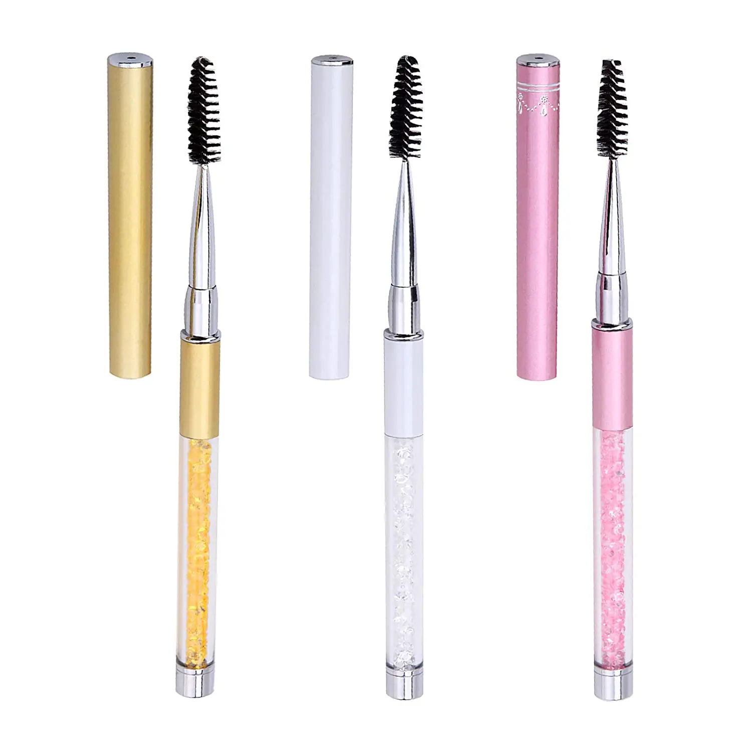 Brosses à Mascara en diamant, 5 pièces, pour sourcils et cils, baguettes de Mascara, applicateurs, brosses pour les yeux