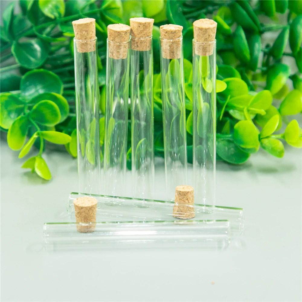 5ml 12x75mm Small Clear Glass Test Tube Bottles with Corks Stopper Mini Reagent Perfume Jars Wishing Craft Vials 100Pcs