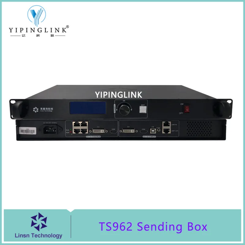 

LINSN TS962 new sender box sending card with Lcd and HDMI DVI output monitor for rental screen stage screen